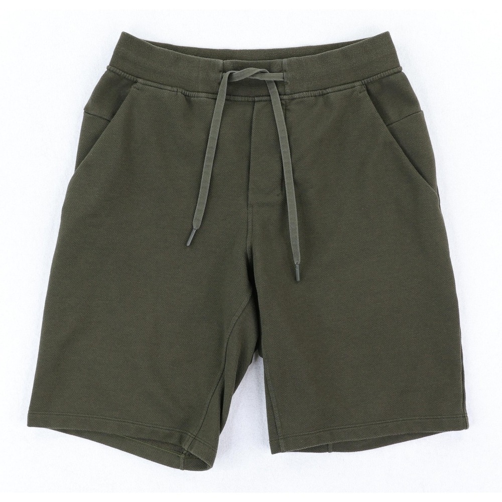 Lululemon City Sweat Shorts Mens Small Green 9" Texture Terry Athletic Gym